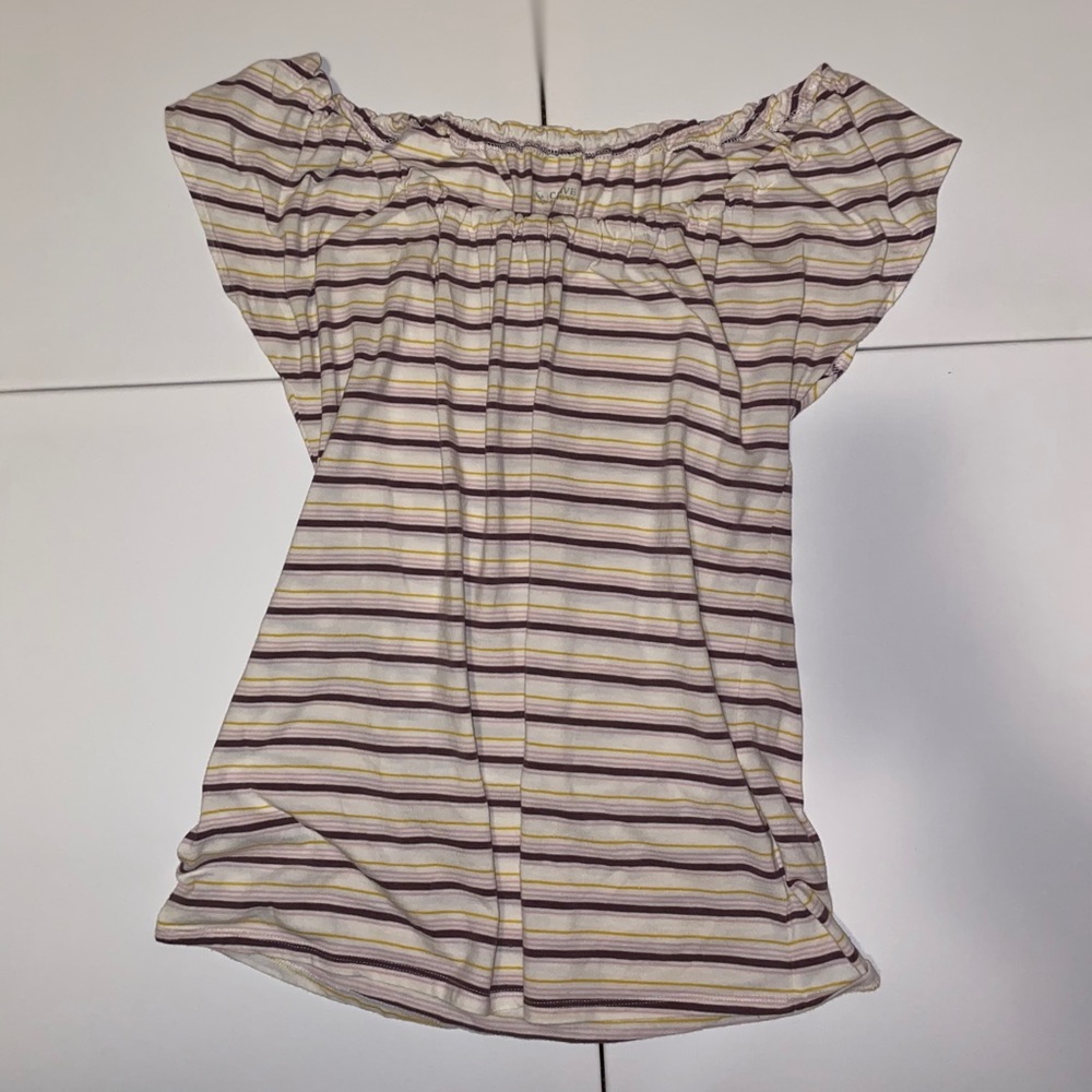 Stripped off the shoulder top